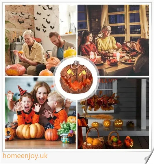 Gloween Interactive Halloween LED Pumpkin Lantern with warm, undazzling glow for spooky decor