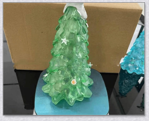 Handcrafted sea glass Christmas tree in coastal blue, green, and turquoise colours