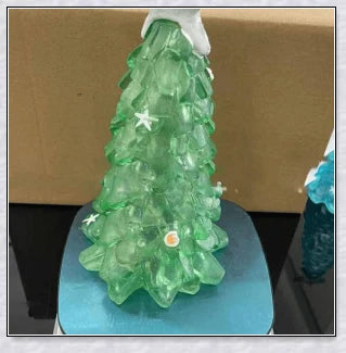 Handcrafted sea glass Christmas tree in coastal blue, green, and turquoise colours
