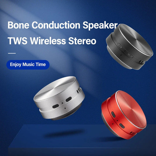 Mini Bluetooth Bone Conduction Speaker with Portable Stereo Soundbox, Dual Audio Channels and FM Radio