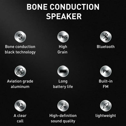 Mini Bluetooth Bone Conduction Speaker with Portable Stereo Soundbox, Dual Audio Channels and FM Radio