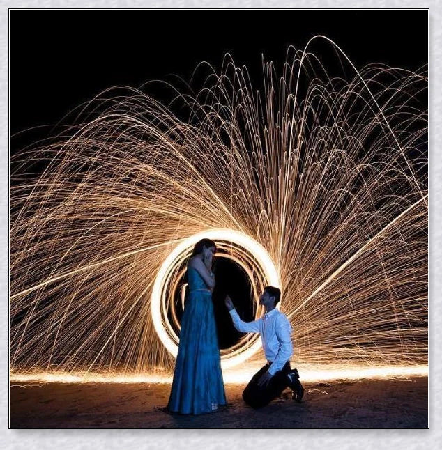 Spectacular Steel Wool Photography Kit with steel wool, whisk, and steel wire for creative light painting photography