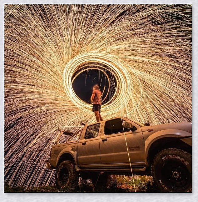 Spectacular Steel Wool Photography Kit with steel wool, whisk, and steel wire for creative light painting photography