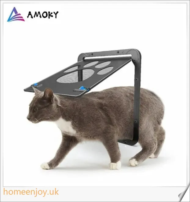 Controllable Access Pet Door with Sliding Lock Mechanism for Cats and Dogs