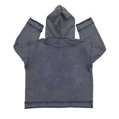 The Sun Also Rises dark blue men's hoodie sweater on a model
