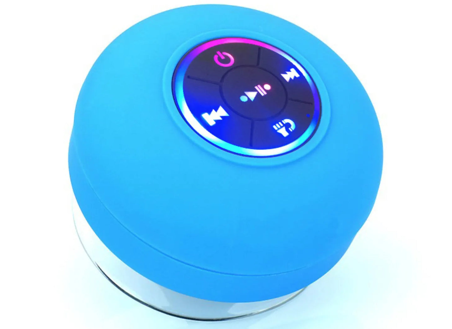 BTS07 large suction cup waterproof Bluetooth speaker with built-in light, shown in one of six available colours.