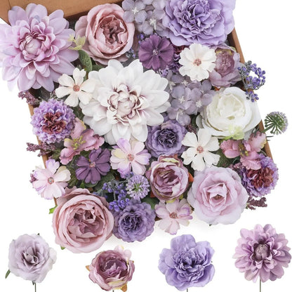 Silk flower wedding simulation box flower for layout planning in a selection of colours.