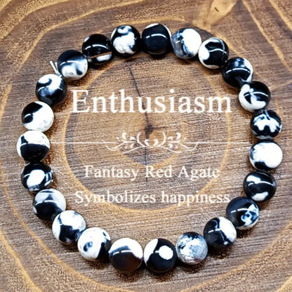 8mm natural agate bohemian ladies bracelet in four colour options