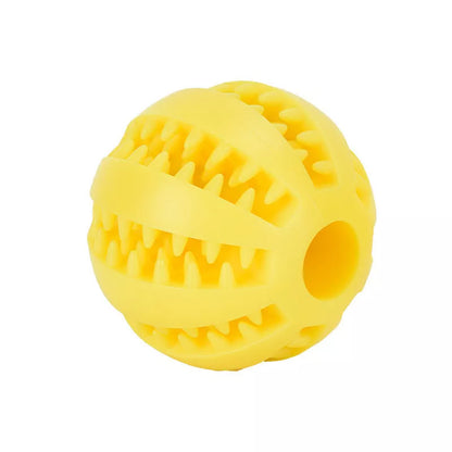 Vibrant watermelon-coloured rubber dog molar toy for durable chewing fun