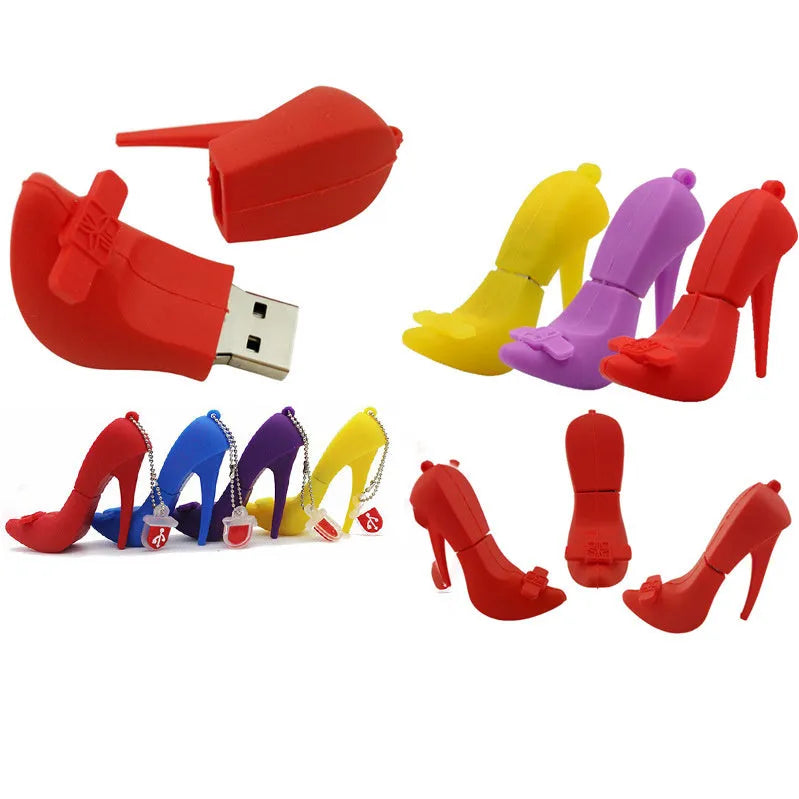 Red push-pull USB flash drive with PVC case showing extended USB connector