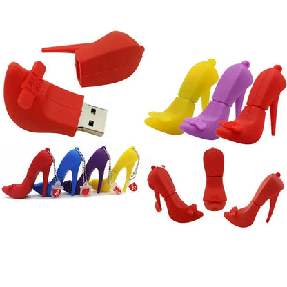 Red push-pull USB flash drive with PVC case showing extended USB connector