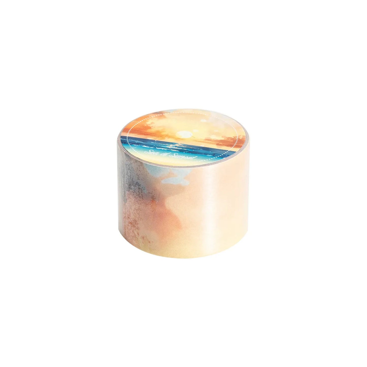 Japanese paper washi tape roll with sky theme decoration, 30mm width, showing colourful clouds pattern