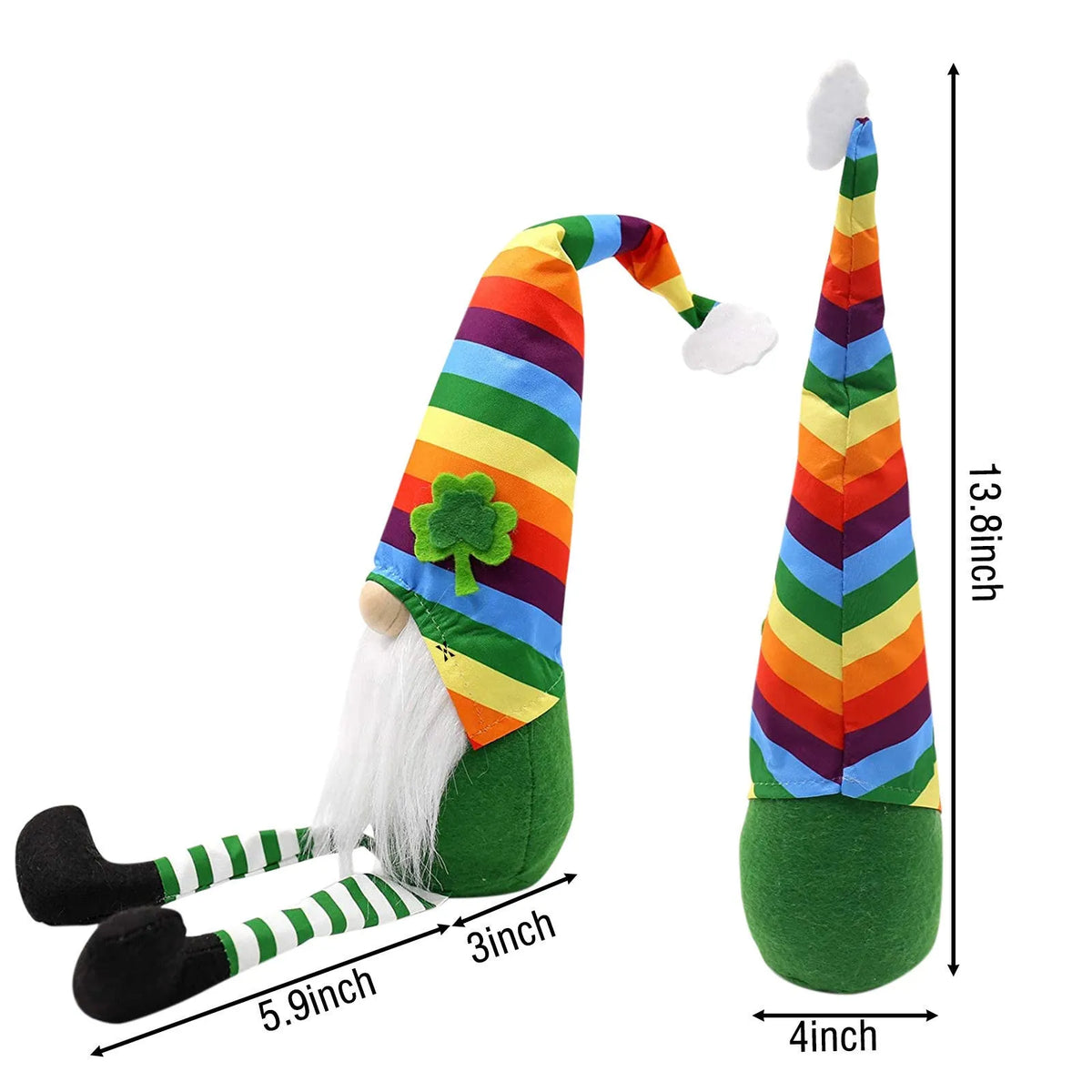 St Patrick's Day faceless doll dwarf plush decoration in cloth, cartoon style, available in 01 and 02 sizes and 01color or 02color.