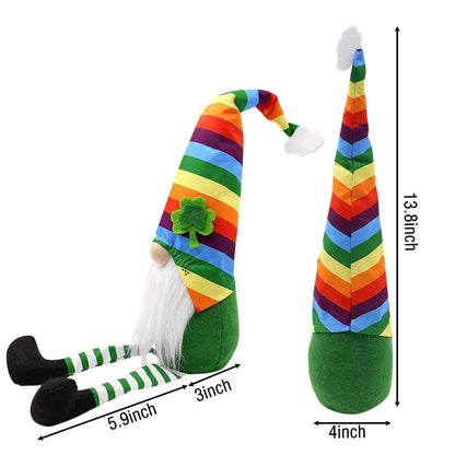 St Patrick's Day faceless doll dwarf plush decoration in cloth, cartoon style, available in 01 and 02 sizes and 01color or 02color.