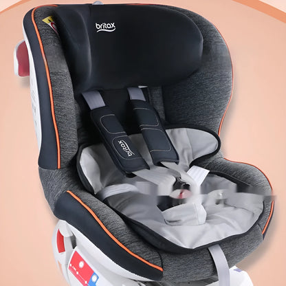 Alien-shaped car seat protective pad with urine separation feature in grey polyester