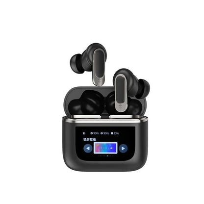 Touch screen active noise-cancelling Bluetooth in-ear headset in black colour option