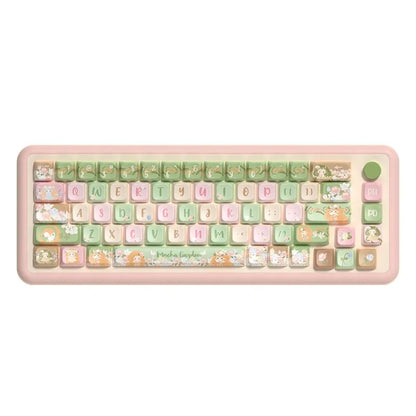 Mu Xia Garden Summer Garden design keycap set for mechanical keyboards, shown in full 138 or 158 key layout.