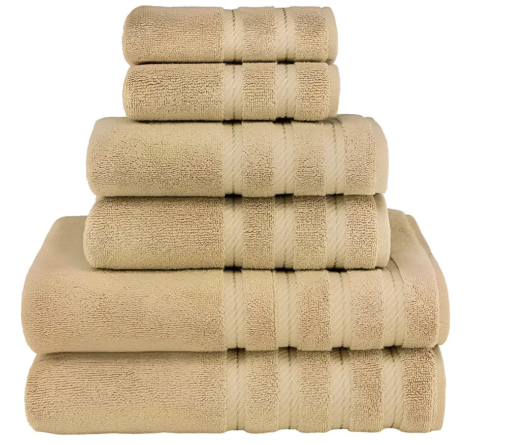 Three-piece long staple cotton towel set in blue: 33x33cm face cloth, 70x33cm hand towel, 70x137cm bath towel