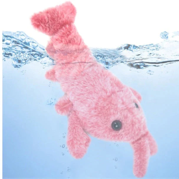 Energetic Leaping Lobster USB-powered pet toy with 3-mode swinging tail motion