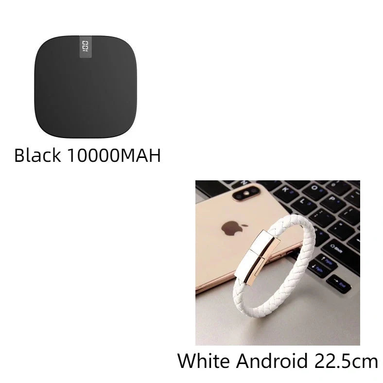10000mAh mini power bank with digital display showing battery percentage