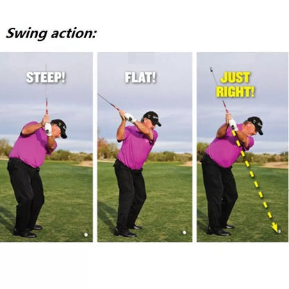 Golf Flat Laser Swing Assistant Trainer with red laser feedback for swing correction