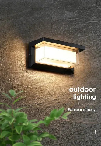 White IP65 waterproof outdoor wall lamp with acrylic shade and optional motion sensor for garden security.