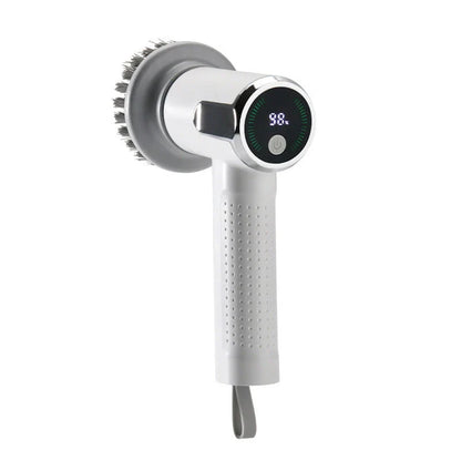 Wireless Electric Cleaning Brush with interchangeable heads for effortless sink and pot scrubbing