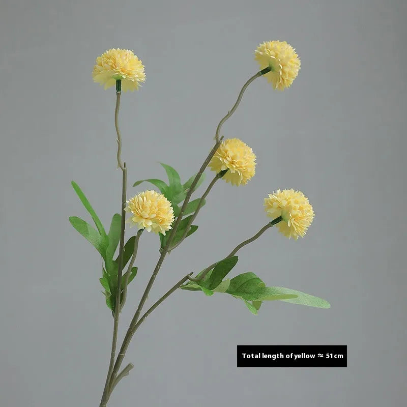 Five-head white dandelion chrysanthemum silk artificial flower bouquet arrangement