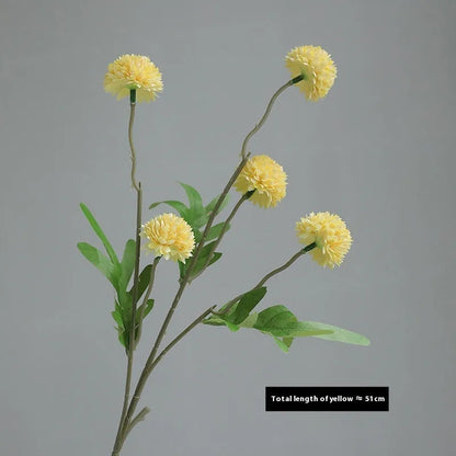 Five-head white dandelion chrysanthemum silk artificial flower bouquet arrangement