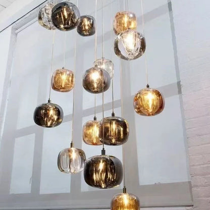 Nordic designer crystal chandelier with geometric arrangement available in large and small sizes