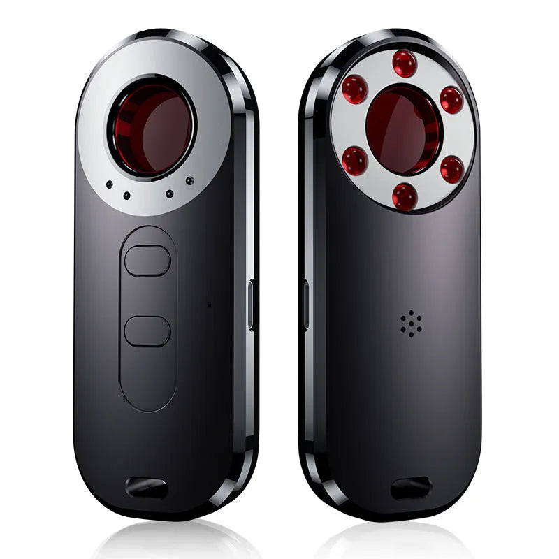 AK400 portable infrared security detector measuring 91x37x13mm with USB charging for anti-monitoring protection