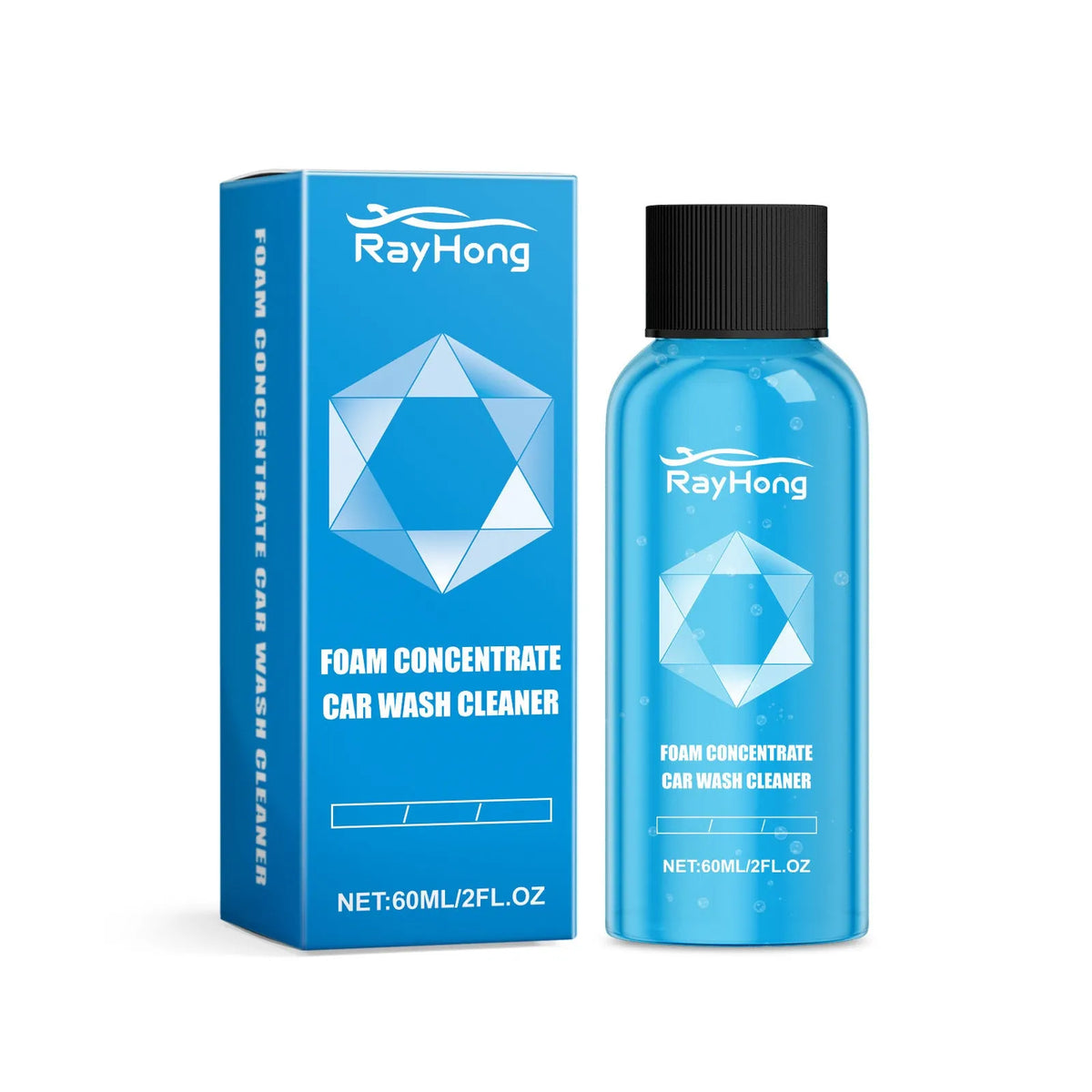 60ml foam car wash cleaning solution bottle, 3.4 by 9.8cm, for decontamination and maintenance