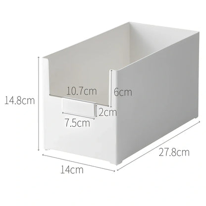 ABS plastic storage box with adjustable compartment dividers for household organisation