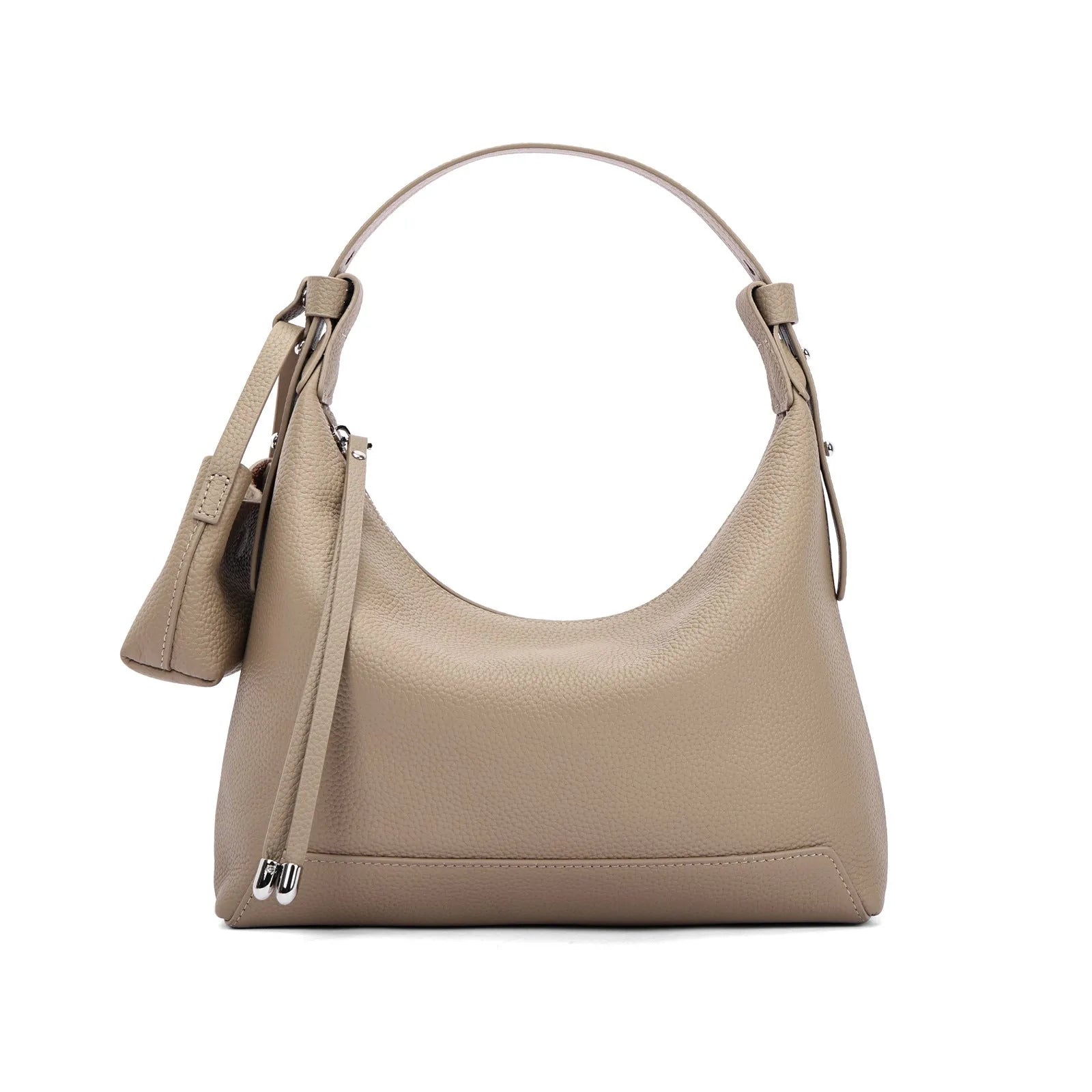Genuine leather ladies shoulder bag in urban simplicity style available in three colours