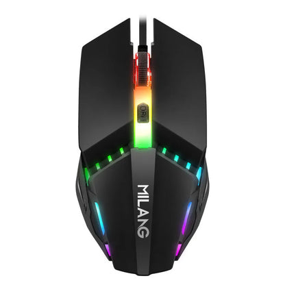 Single-handed mechanical keyboard and mouse peripheral set with ABS plastic construction