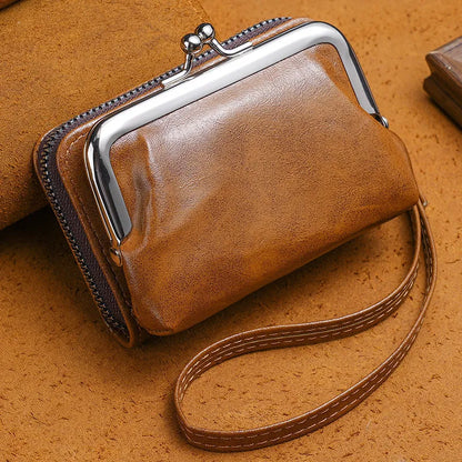 Ladies buckle coin purse with 4-inch metal clip closure in five colour options