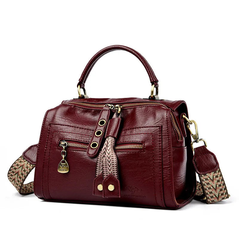 Women's grey one-shoulder crossbody bag with retro style and square shape