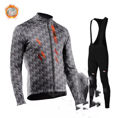 Winter cycling jersey with moisture-wicking technology and memory fabric for cold weather rides