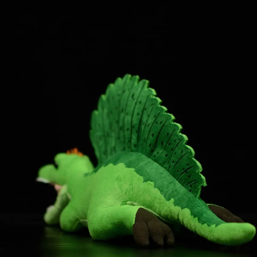 Green Spinosaurus plush toy doll measuring 45cm from mouth to tail