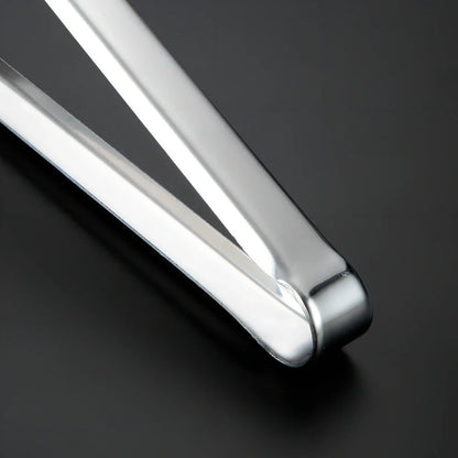 23cm stainless steel kitchen tongs with serrated tips and locking mechanism