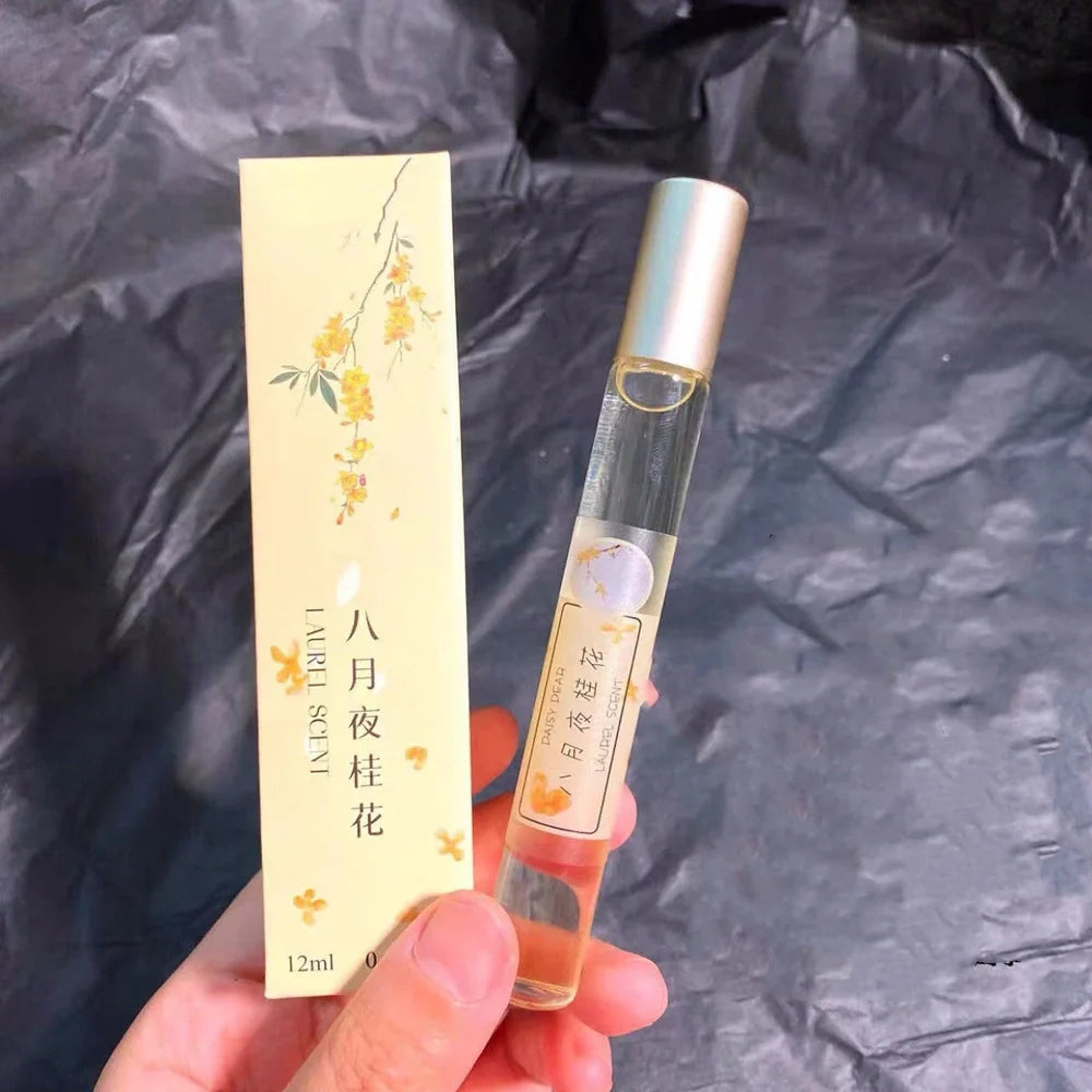 12ml glass rollerball essential oil fragrance bottle with Pure Gardenia label, featuring metal applicator for subtle scent application