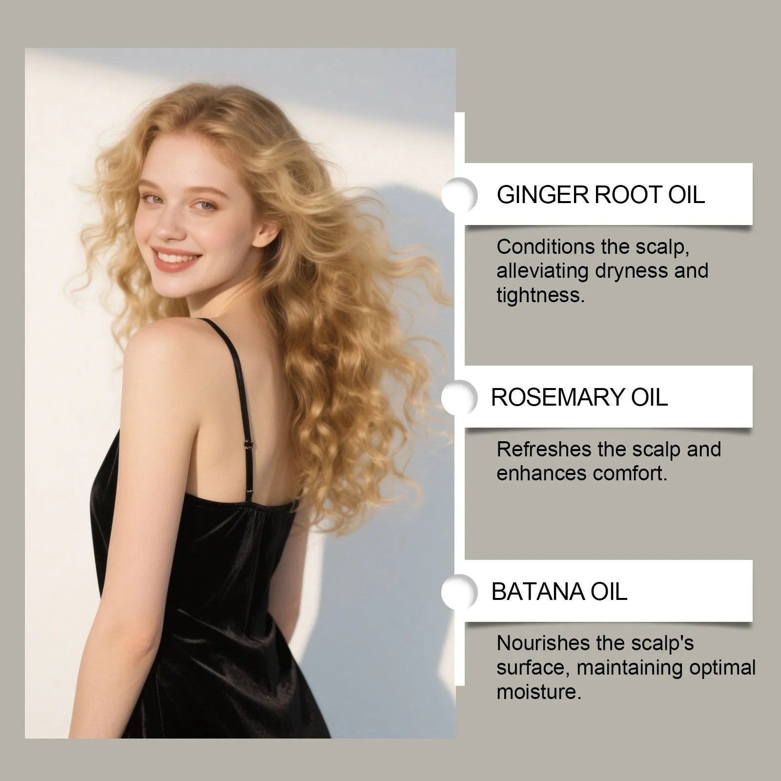 Platthana Secret Hair Essential Oil 120ml bottle with ginger root and rosemary oil formula