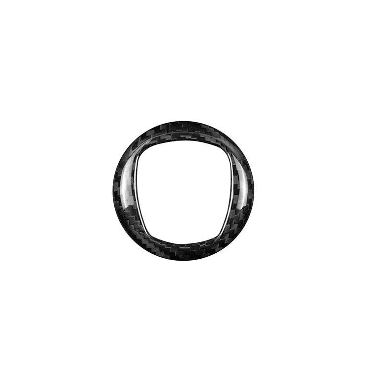 Carbon fiber steering wheel cover shown in black and red colour options for vehicle interior enhancement