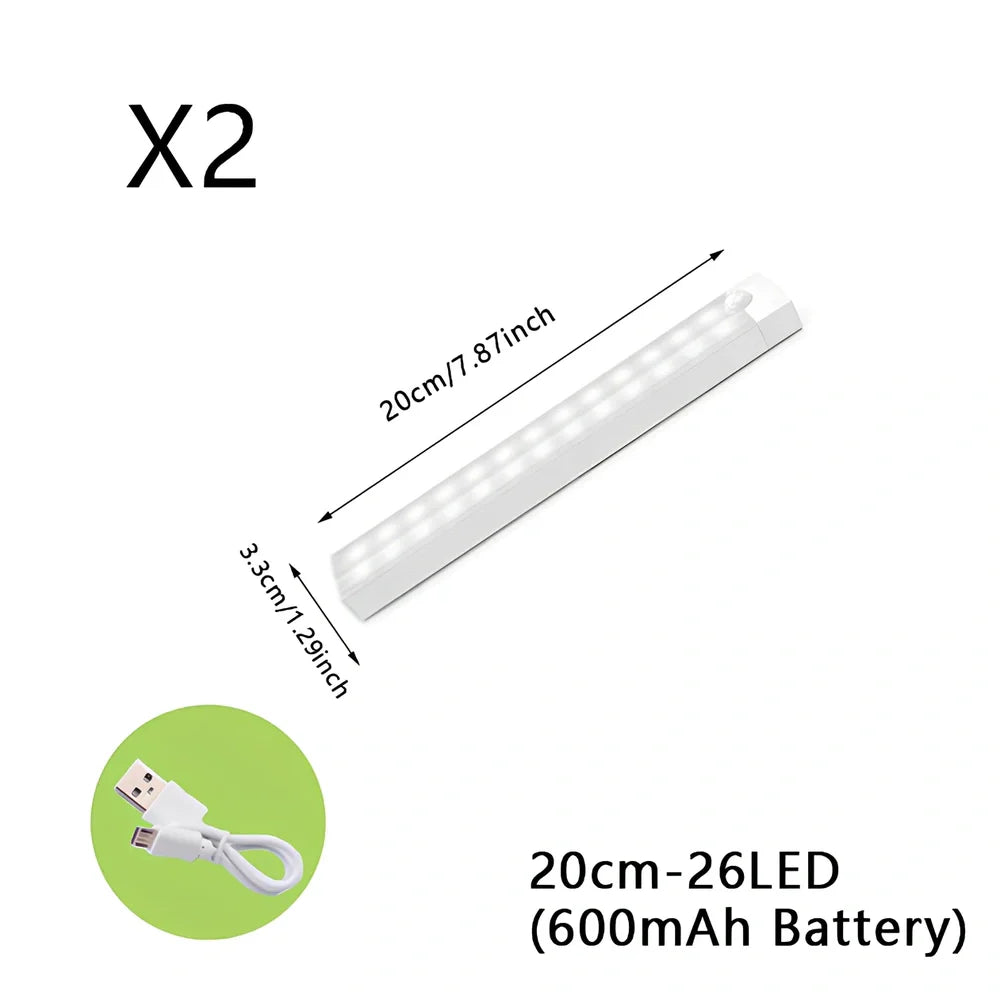 Wireless LED motion sensor night light with magnetic mounting in various sizes