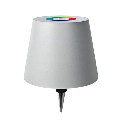 Wireless LED desk lamp in black tricolour finish, bottle-shaped with detachable base and touch control for 2000mAh powered lighting