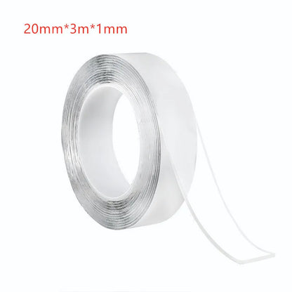 Roll of nano magic adhesive tape showing 30mm width and 2mm thickness for car and home storage organisation