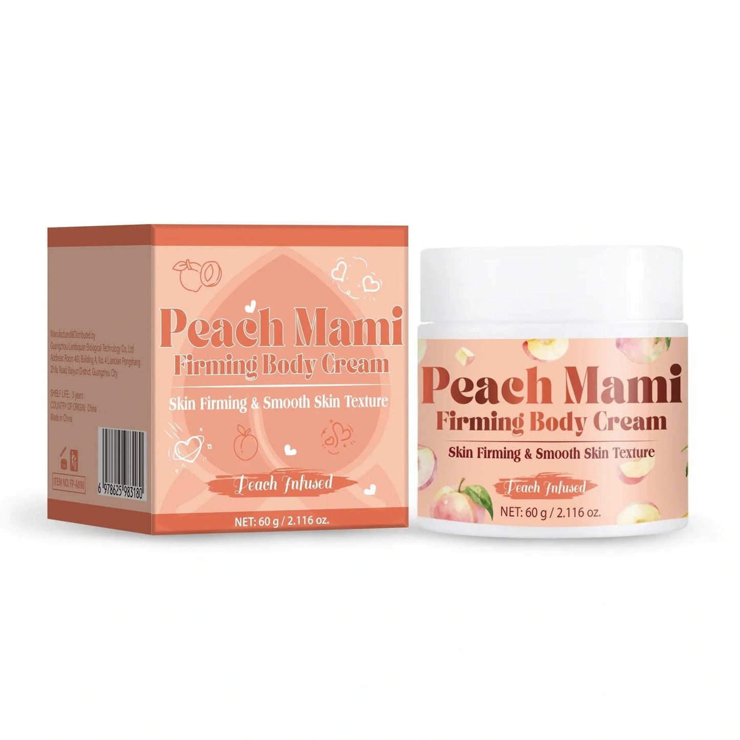 Firming body lotion container with 60g content and FP-A090 specification, measuring 7cm height