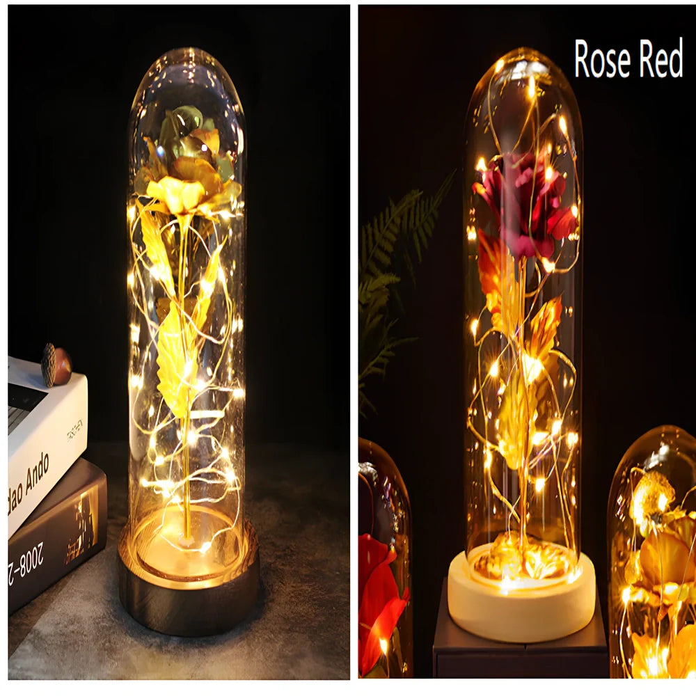 Little Prince Rose Glass Cover with 20cm diameter dome protecting plastic flower arrangement