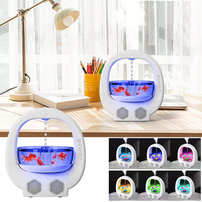 3-in-1 Anti-Gravity Humidifier with Bluetooth speaker and ambient light in white, pink, and black
