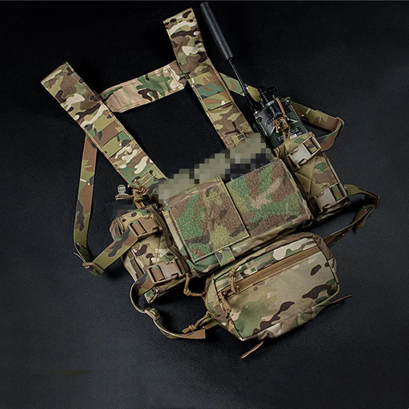 MK4 camouflage tactical chest vest with quick pull sleeve and expansion mount, imported nylon, average size